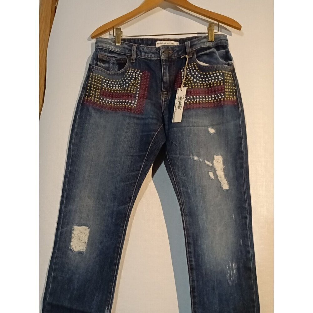 Artisan de Luxe Size 25 Destroyed Jeans Premium 29.5 x 30 - Picture 9 of 15